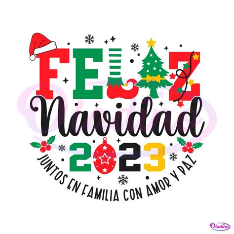 Feliz Navidad 2023 Spanish Christmas SVG