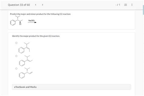 Solved Question Of Predict The Major And Minor Product Chegg