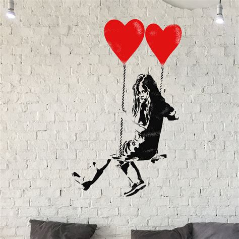 Banksy Balloon Girl On Swing Stencil – IdealStencils