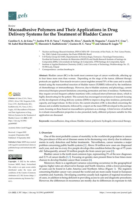 Pdf Mucoadhesive Polymers And Their Applications In Drug Delivery