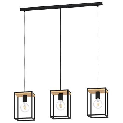 Eglo Libertad 3 Light Structured Blackwood Transitional Linear Large Hanging Pendant Light In