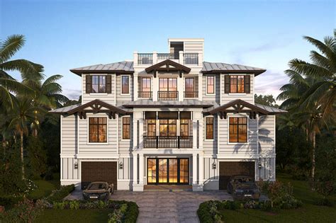 Southern Coastal Home Plan With Elevator And Split Bedrooms Bs