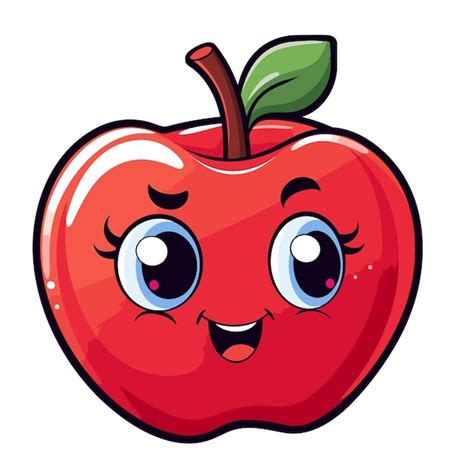 Una Manzana S Per Linda Al Estilo Pixar Con Un Vector De Pegatinas