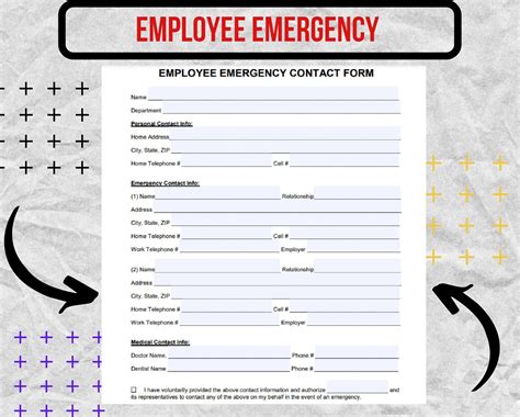 Employee Emergency Contact Form Employee Emergency Contact Template