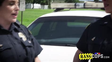 BBC Sucking In Public With Two Horny MILFs In Uniforms