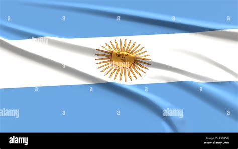 Argentina Flag Fabric Textured Afghanistan Flag 3D Render