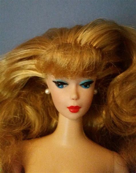 Nude Barbie Doll Reproduction Blonde With Earrings For Ooak