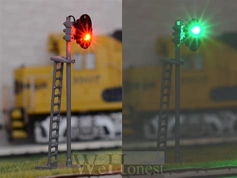 X Ho Scale Model Railroad Train Signals Green Over Red Led Block