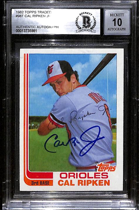 Lot Detail Topps Traded Cal Ripken Jr T Signed Rookie Card