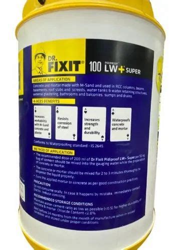 Dr Fixit 100 Pidiproof Lw Plus Super Waterproofing Chemical At Rs 2300