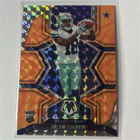 Panini Mosa Que Orange Prizm Dallas Cowboy Jalen Tolbert Recrue