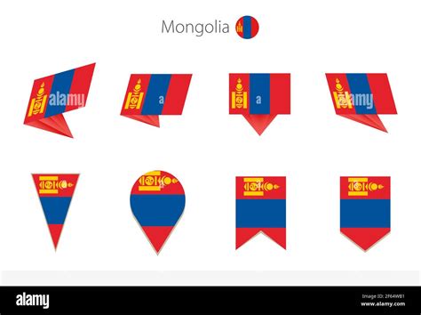 Mongolia National Flag Collection Eight Versions Of Mongolia Vector