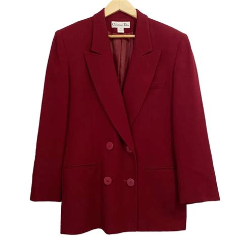 Dior Jackets And Coats Vintage Christian Dior Wool Red Blazer Poshmark