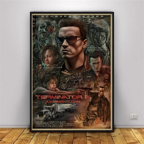 The Terminator Poster, Wall Art, Wall Prints, Home Decor, Kraft Paper ...