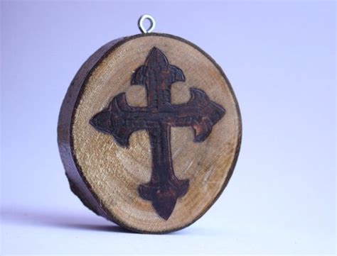 Personalized Monogrammed Wood Burned Cross Ornament Or Magnet Etsy Wood Burning Cross