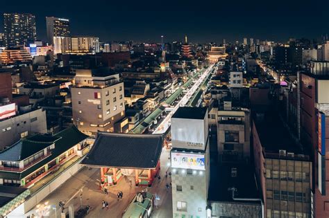 浅草の雷門と仲見世通りの夜景の無料の写真素材 Id87023｜フリー素材 ぱくたそ