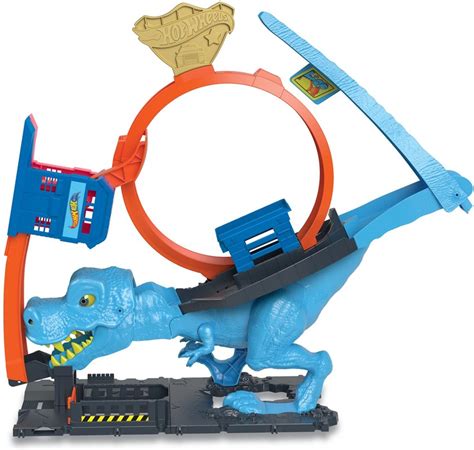 Hot Wheels City T Rex Chomp Down Loop Med En Leksaksbil HKX42