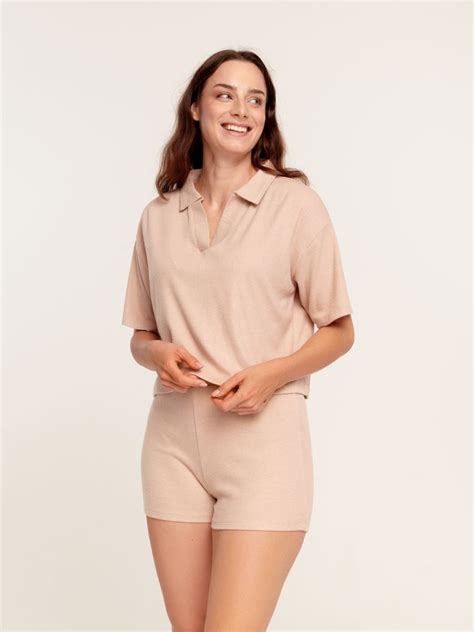 Set Pijama Culoare Nude SINSAY 2932B 02M