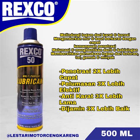 Jual PELUMAS SERBA GUNA ANTI KARAT REXCO 50 500ML Shopee Indonesia