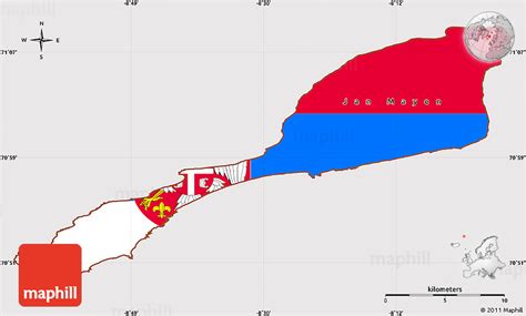 Flag Simple Map of Jan Mayen