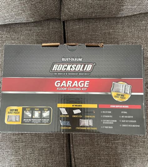 Rust Oleum ROCKSOLID Polycuramine 2 5 Car Garage Floor Kit Gray High