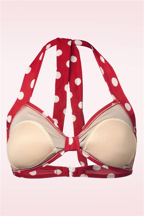 Esther Williams Klassieke Polka Bikinitop In Rood En Wit Shop Bij