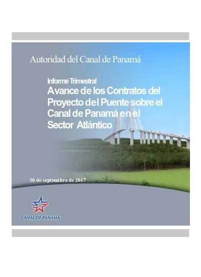 Autoridad Del Canal De Panamá Informetrimestral Avance De Los