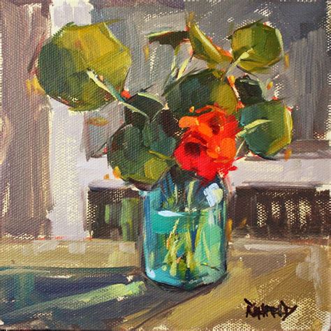 Cathleen Rehfeld Daily Painting Nasturtiums Empress Of India