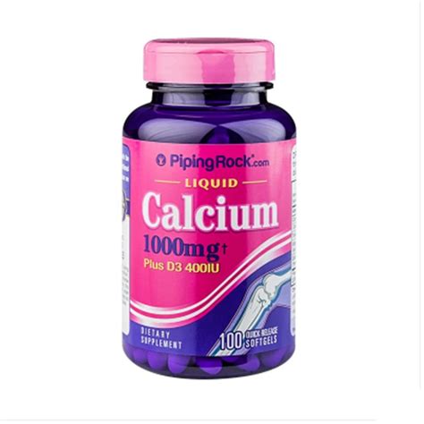 Free Shipping Piping Rock Calcium 1000 Mg Plus D3 400 Iu 100 Softgels