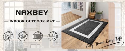 Naxbey Door Mat Indoor Doormat Non Slip Absorbent Dirt Trapper Door