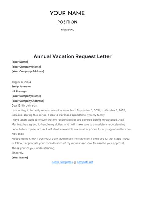 FREE Vacation Letter Templates & Examples - Edit Online & Download