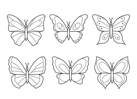 Conjunto De Mariposas Para Elemento De Diseño Página De Libro Para