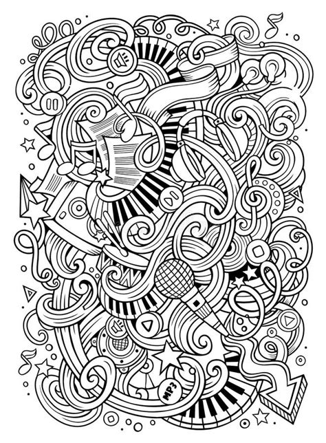 Seamless Pattern With Cartoon Hand Drawn Doodles Musical Instruments