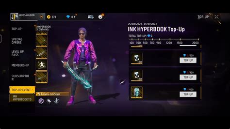 FREE FIRE NEW EVENT INK HYPERBOOK TOP UP LIKE AND SUBSCRIBE GUYS