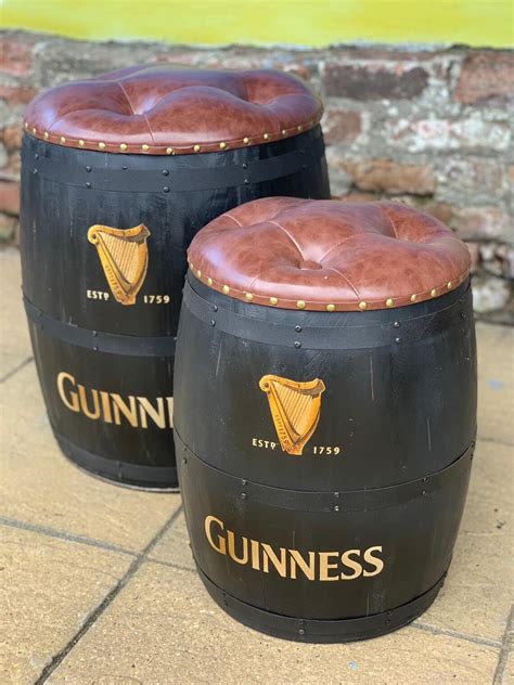 Guiness Dark Wooden Beer Barrel Storage Etsy