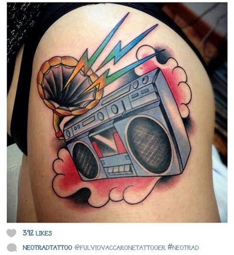 Boombox Tattoo Design