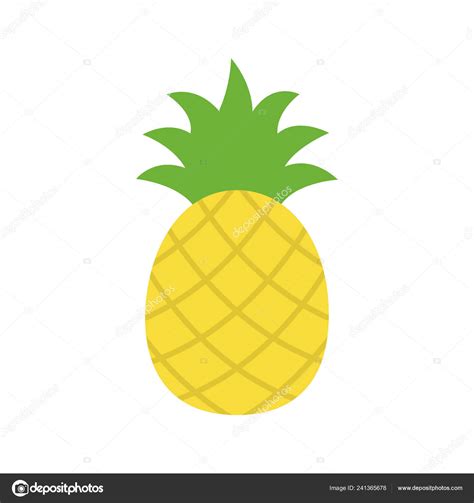 Pineapple Tropical Sweet Summer Fruit Vector Graphic Icon Yellow Pineapple Stock Vector Image By