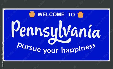 Welcome to Pennsylvania sign with best quality Stock Vector | Adobe Stock