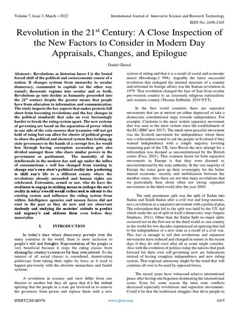 Revolution in The 21st Century A Close Inspection of The New Factors To ... 