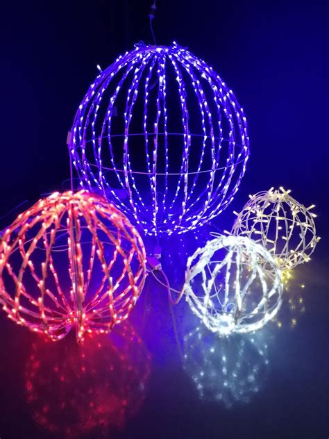 Bola Led 3d Luz Roja 80cm Plegable Esfera Con Destellos