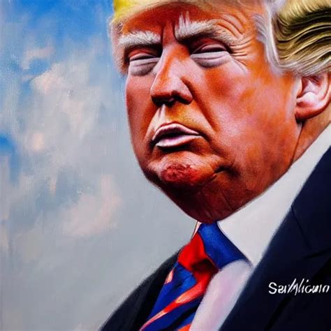 Perfect Realistic Oil Painting Of Donald Trump By Stable Diffusion