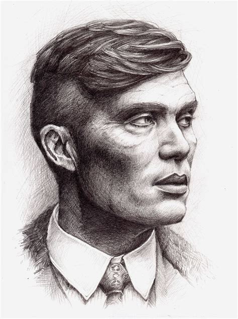 Peaky Blinders Thomas Shelby Pencil Art Portrait Sketches Design Art