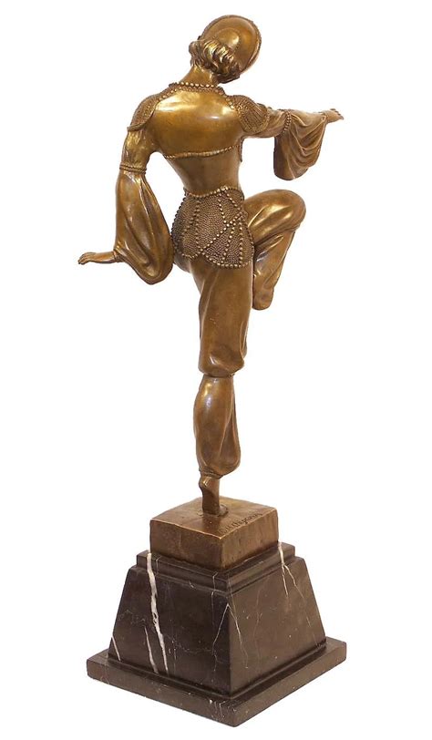 Art Deco Bronze Figure Harlequin Dancer Signed D H Chiparus Sculpture