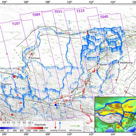 Tectonic Background And Distribution Of Insar Gps And Leveling Data