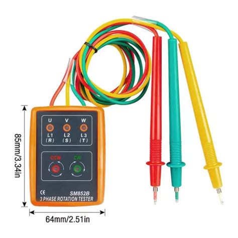 Sm852b 3 Phase Rotation Sequence Indicator Meter Tester Detector 60v 600v Uk £12 04 Picclick Uk