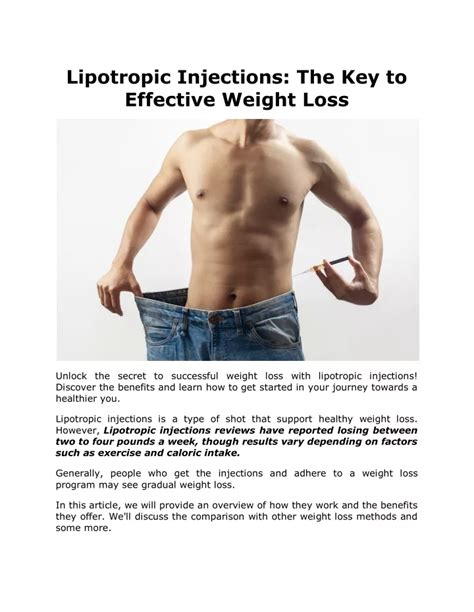 Ppt Lipotropic Injections The Key To Effective Weight Loss Powerpoint