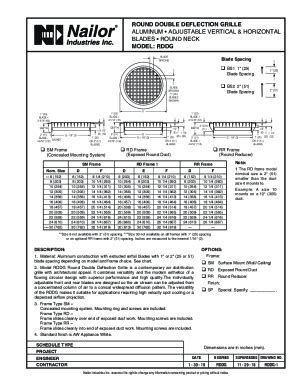 Fillable Online Submittal Model Rddg Round Double Deflection Grille