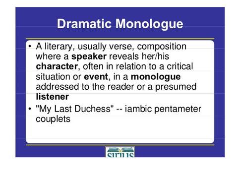 ️ My last duchess is a dramatic monologue. Last by Robert Browning ...