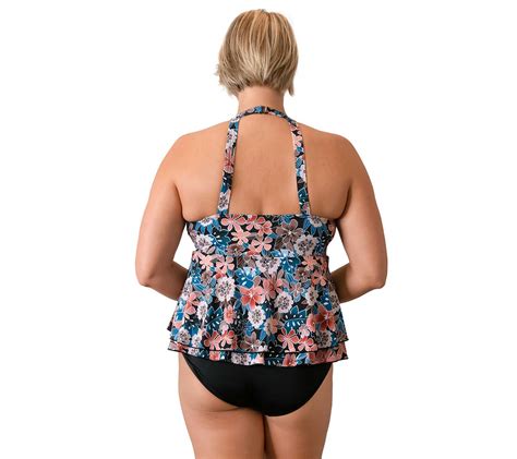 Fit 4 Ur Hips Moon Shadow Hi Neck 2 Tier Top Fit4u Swim