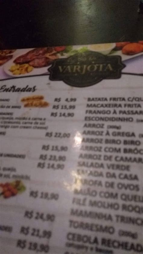 Menu Em Bar Da Varjota Fortaleza Rua Silva Jatahy